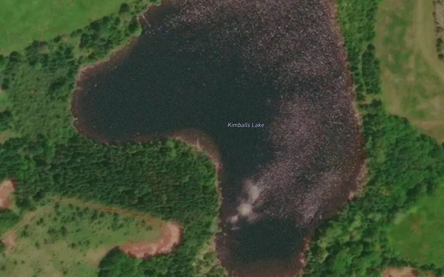 Satellite map of the Kimballs Lake