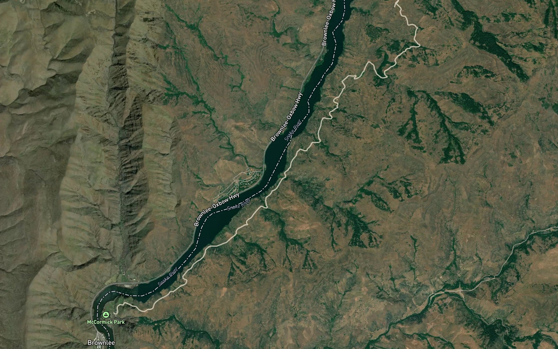 Satellite map of the Myra Tree Creek