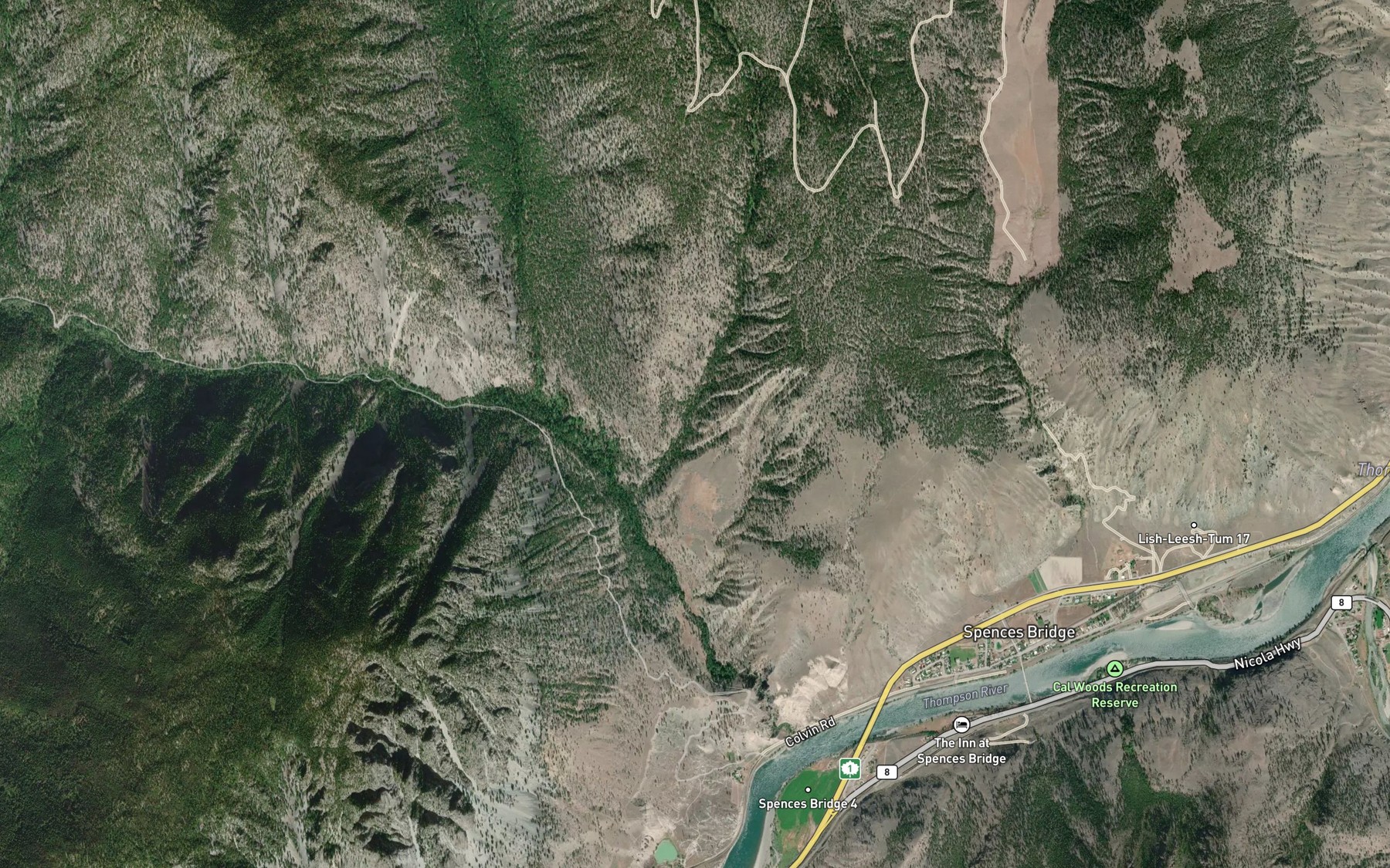Satellite map of the Curnow Creek