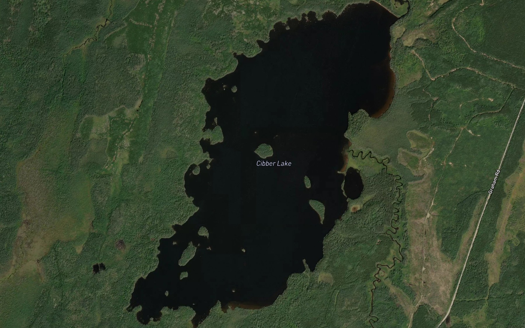 Satellite map of the Cibber Lake