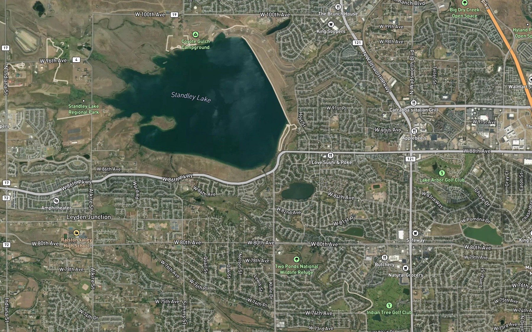 Satellite map of the Spot 4