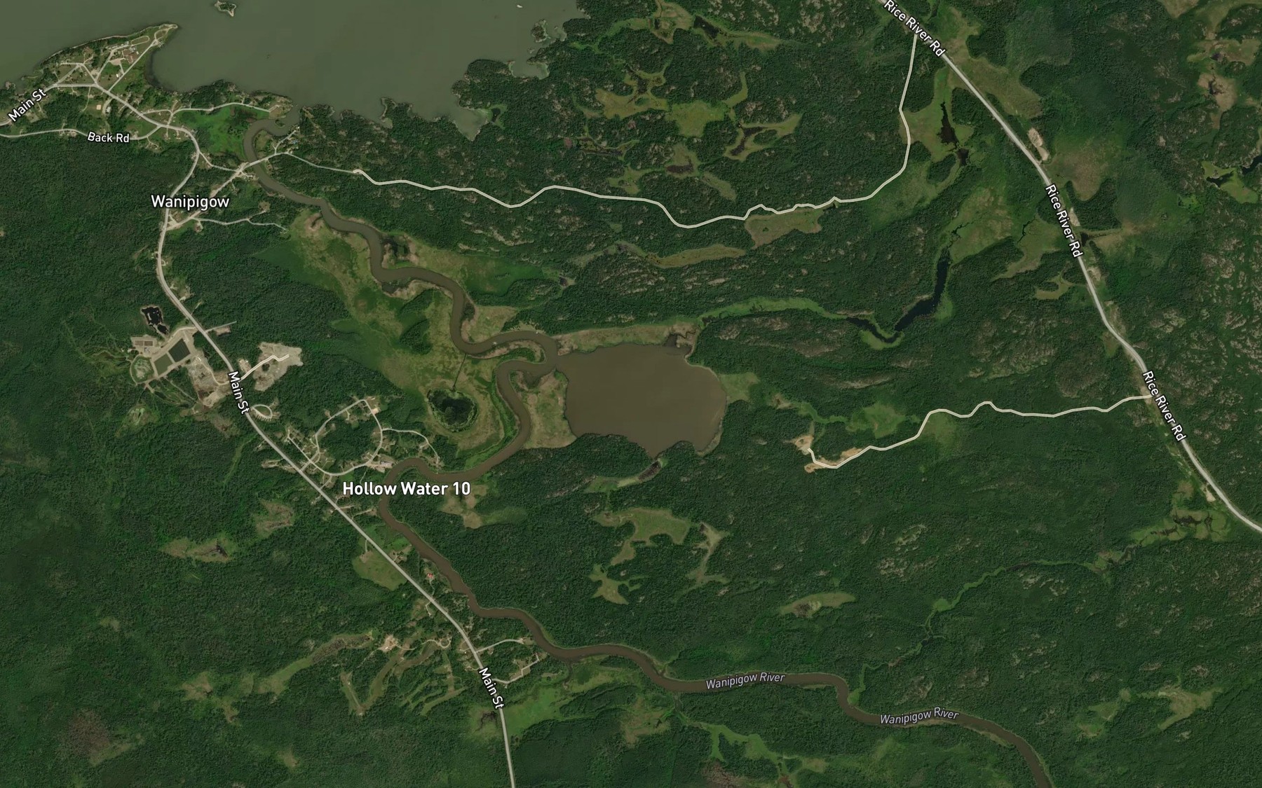Satellite map of the Clangula Lake
