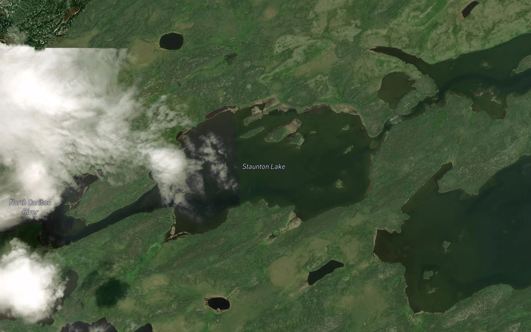 Satellite map of the Staunton Lake