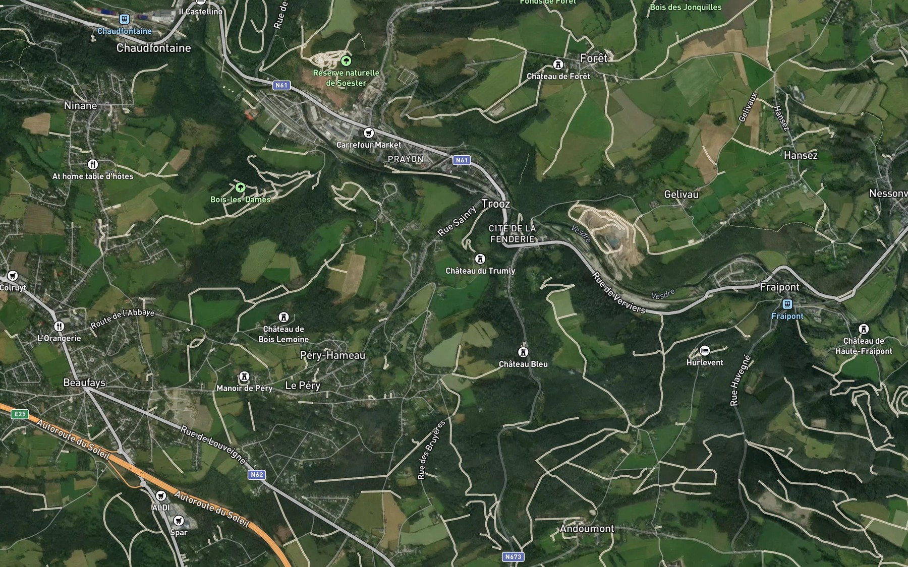 Satellite map of the Mosbeux