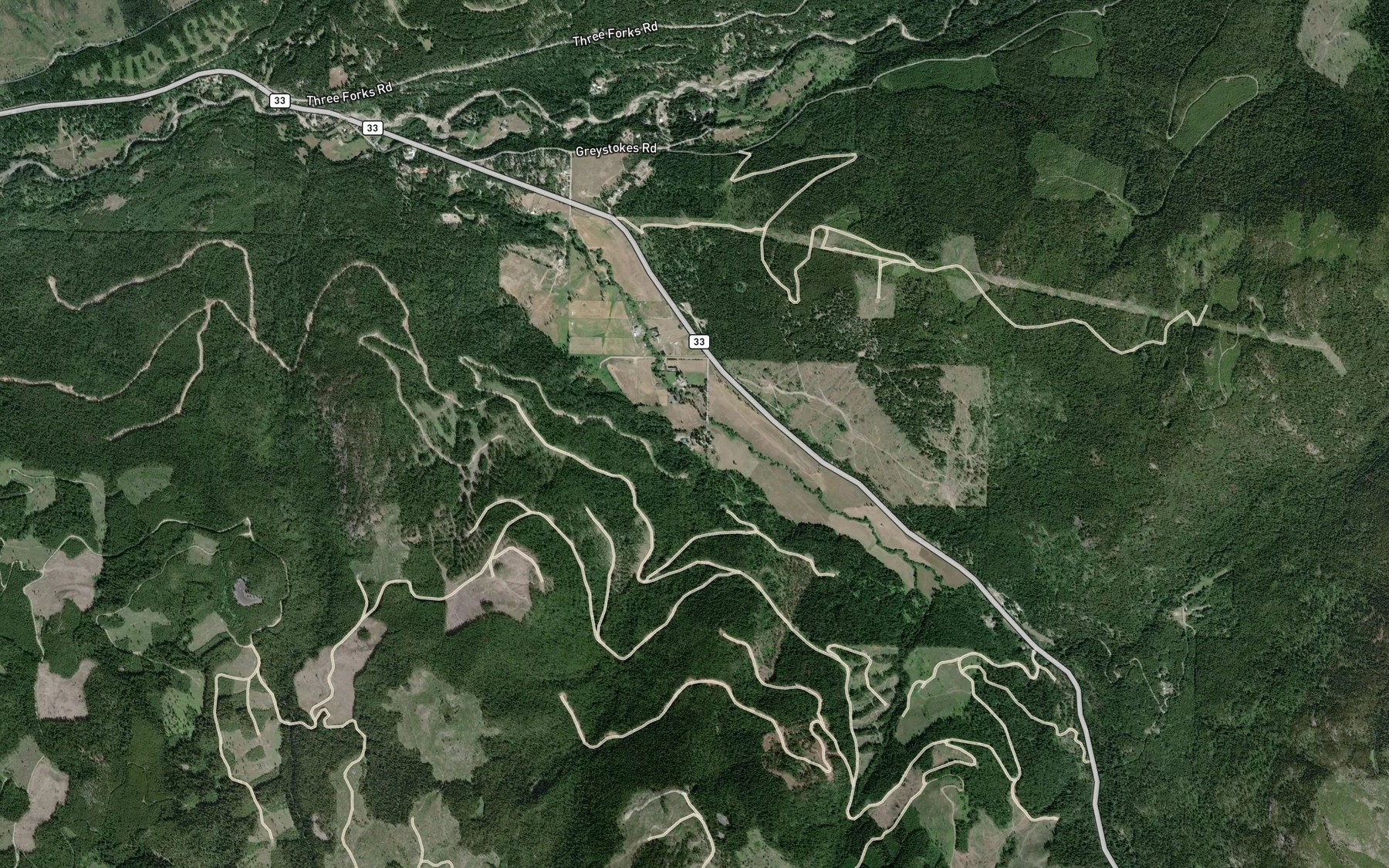 Satellite map of the Schram Creek