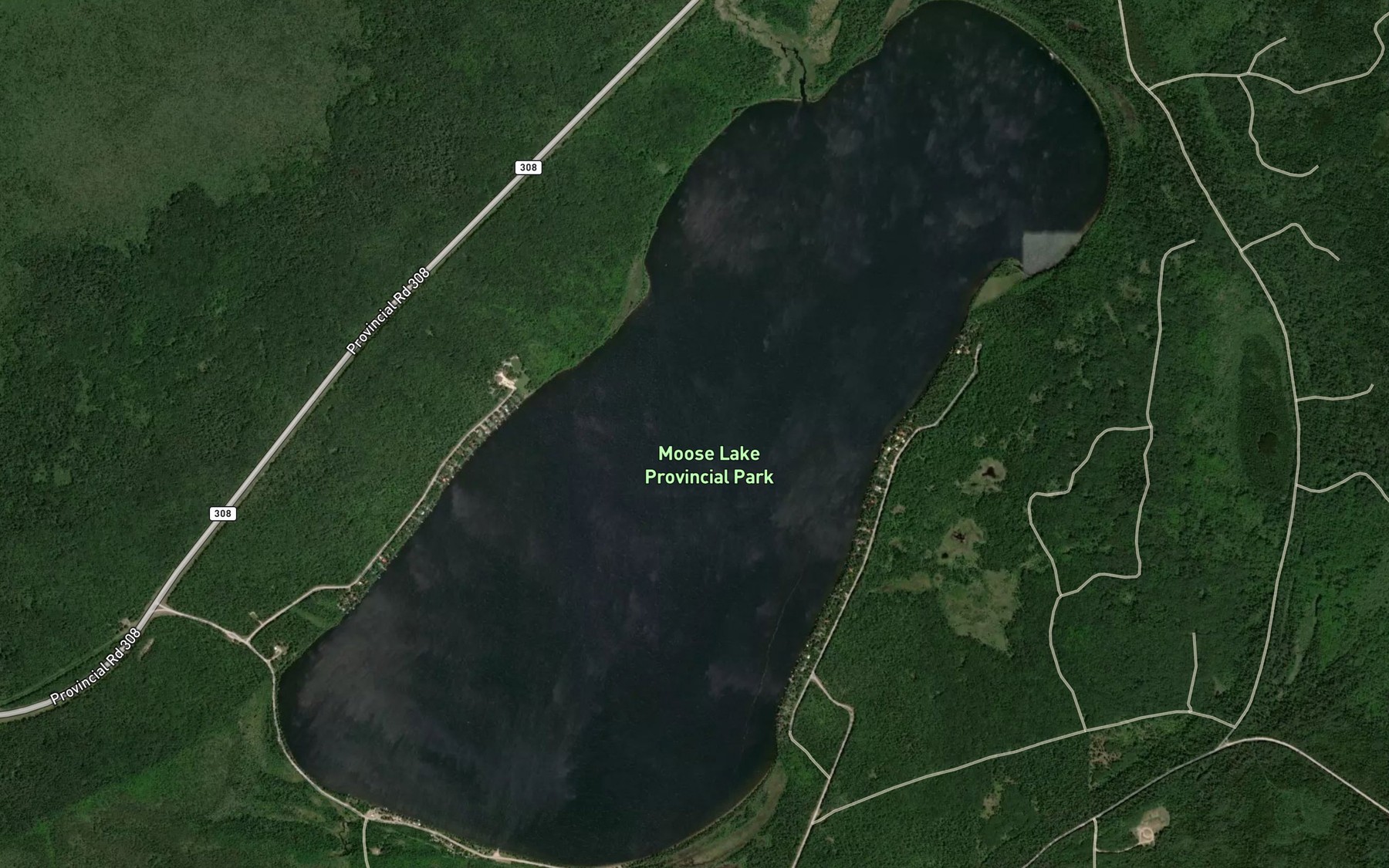 Satellite map of the Moose Lake