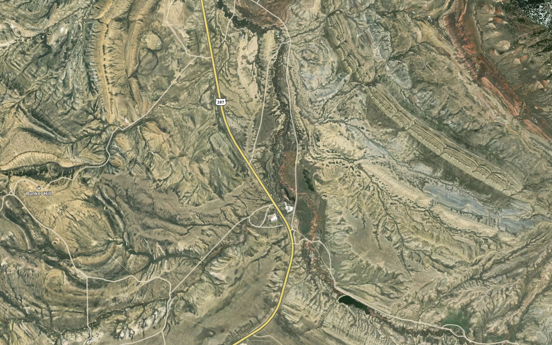 Satellite map of the Little Camp Creek
