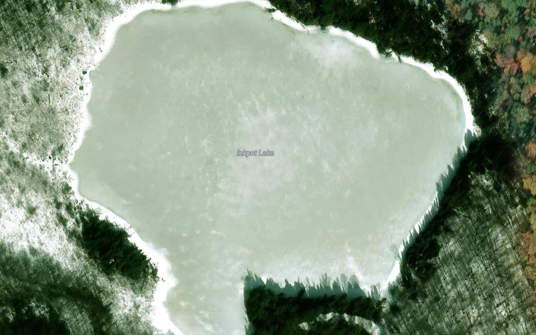 Satellite map of the Inkpot Lake