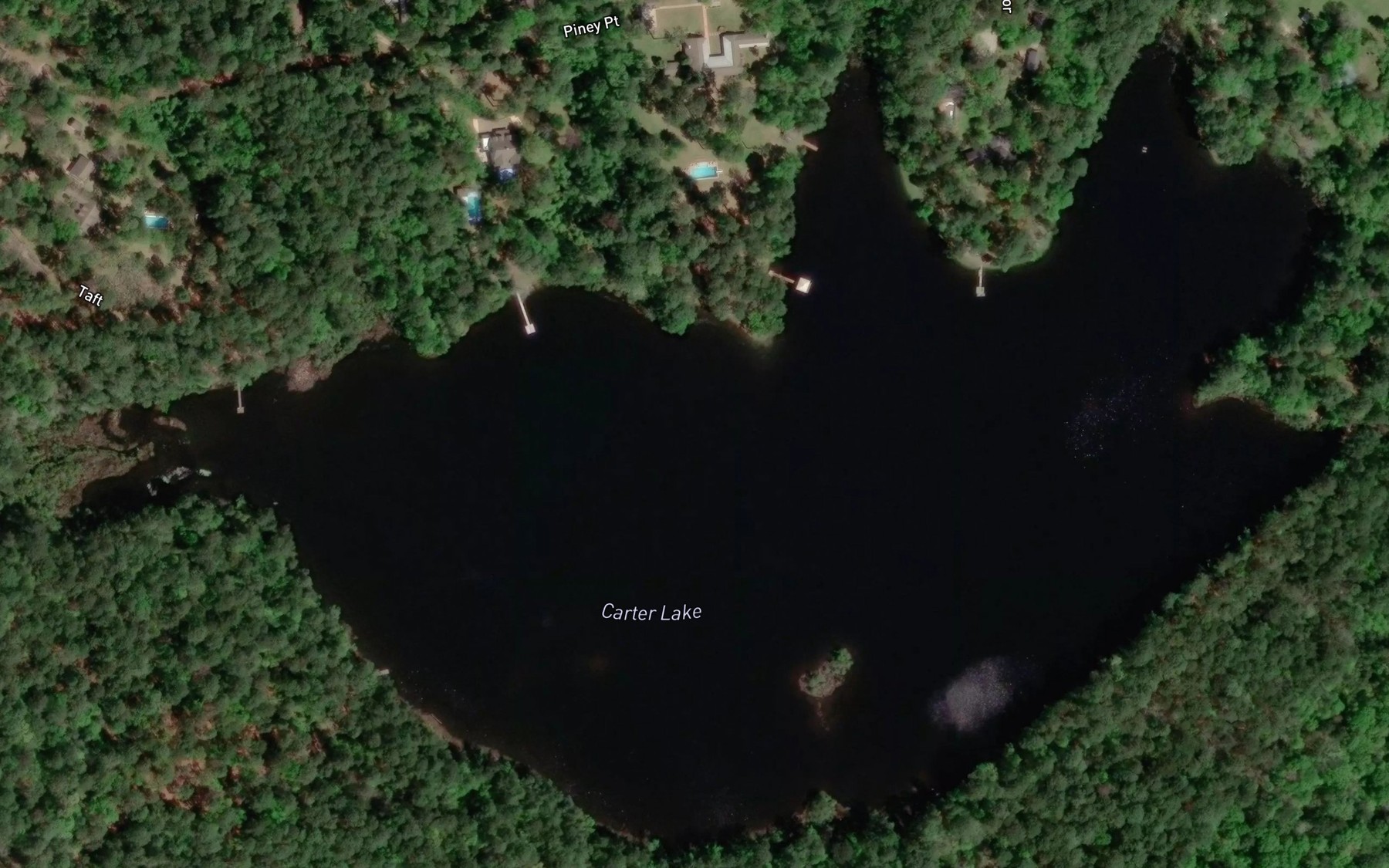 Satellite map of the Carter Lake