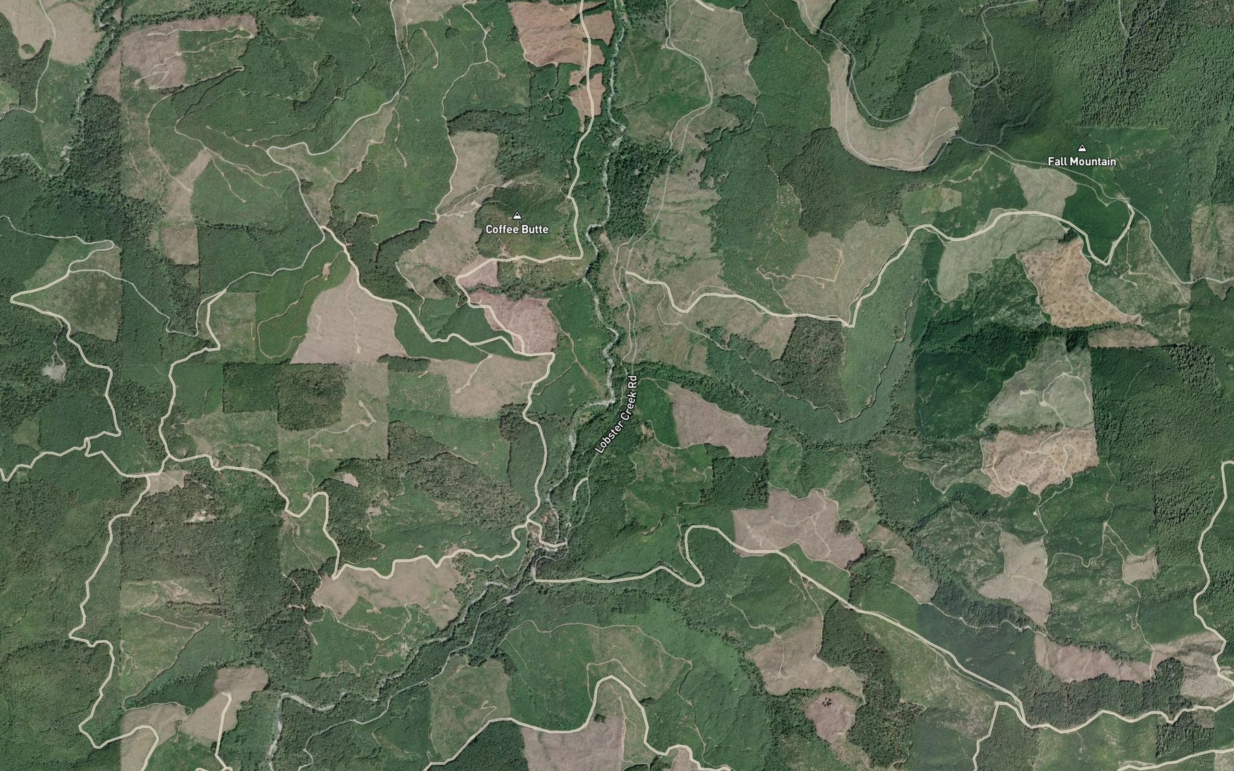 Satellite map of the Fall Creek