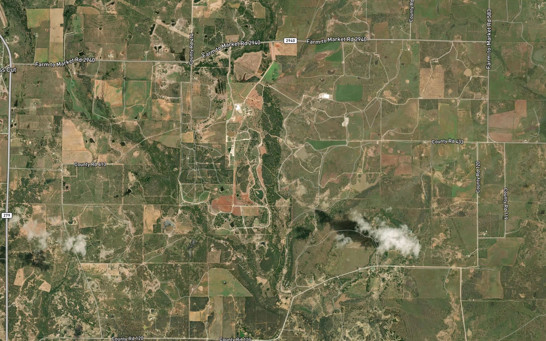 Satellite map of the Paint Creek