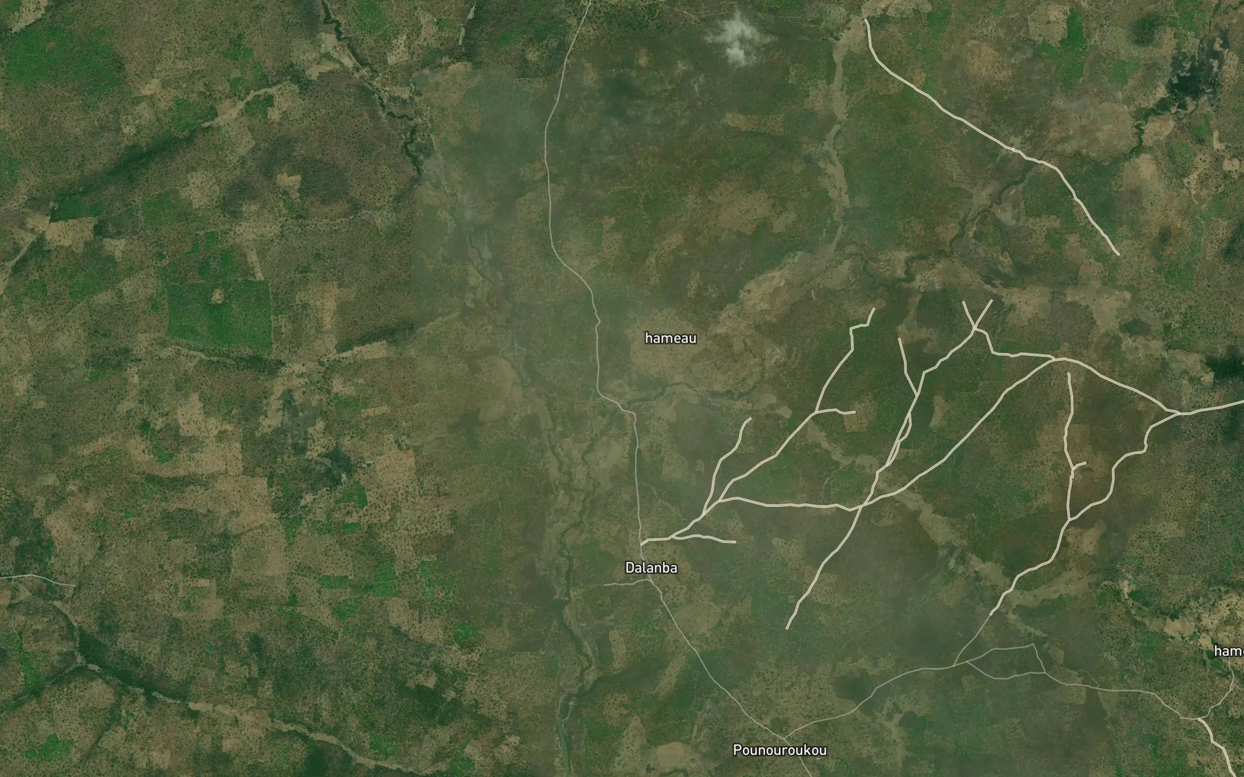 Satellite map of the Dalanba