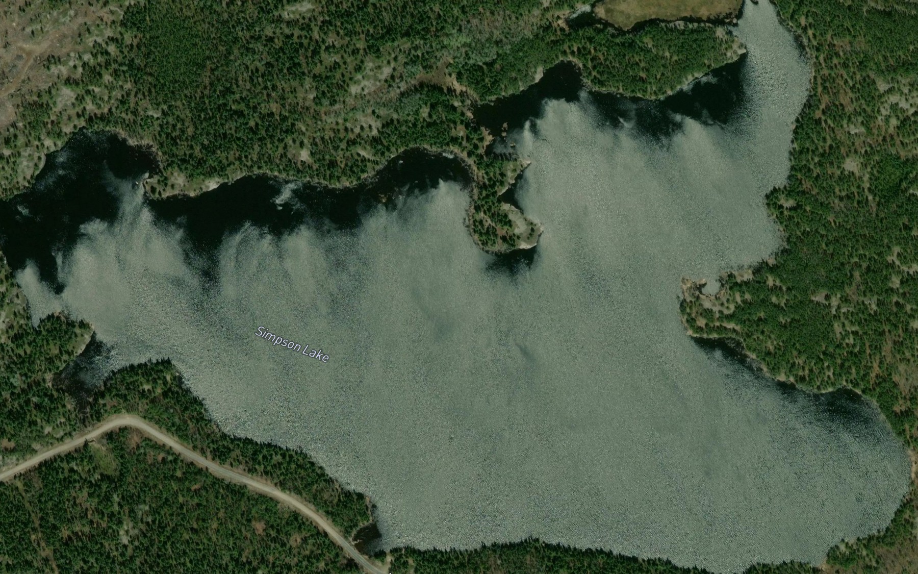 Satellite map of the Simpson Lake