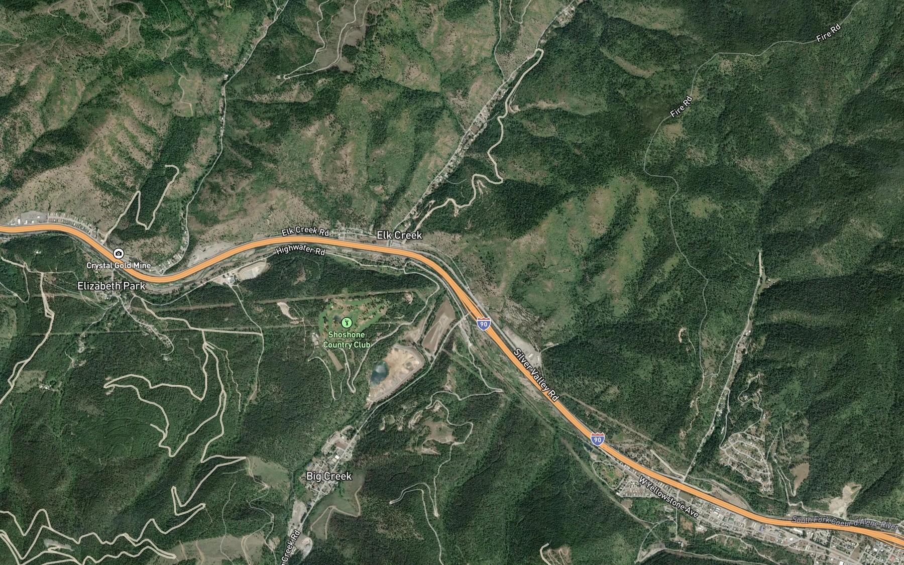 Satellite map of the Big Creek