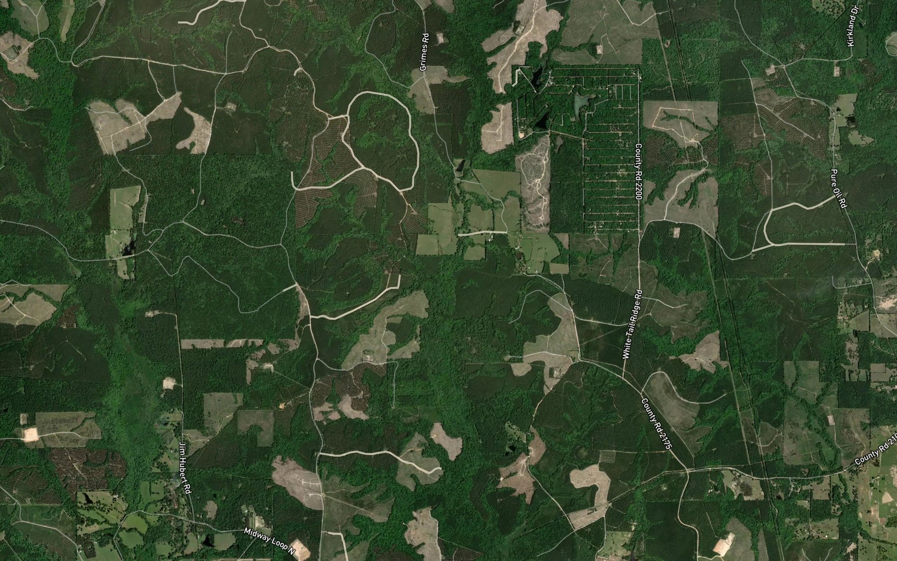 Satellite map of the Treasure Branch