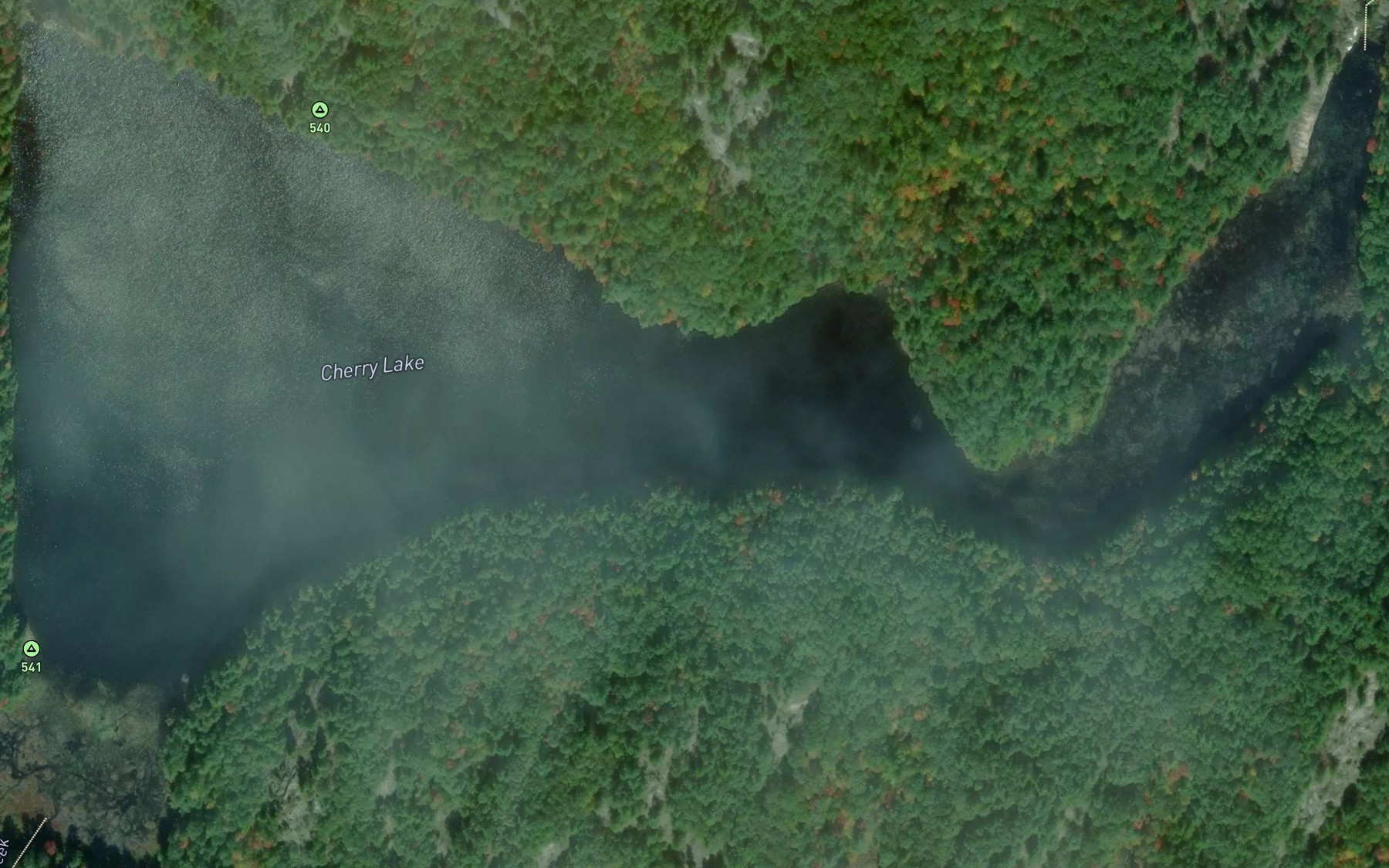 Satellite map of the Cherry Lake
