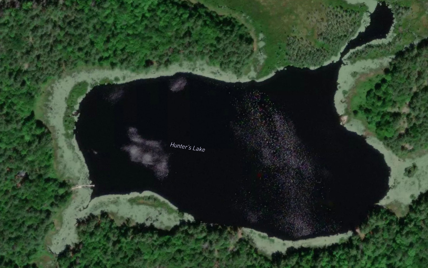 Satellite map of the Hunter's Lake