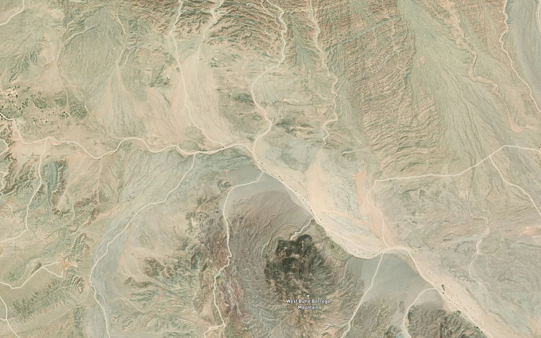 Satellite map of the Borrego Mountain Wash