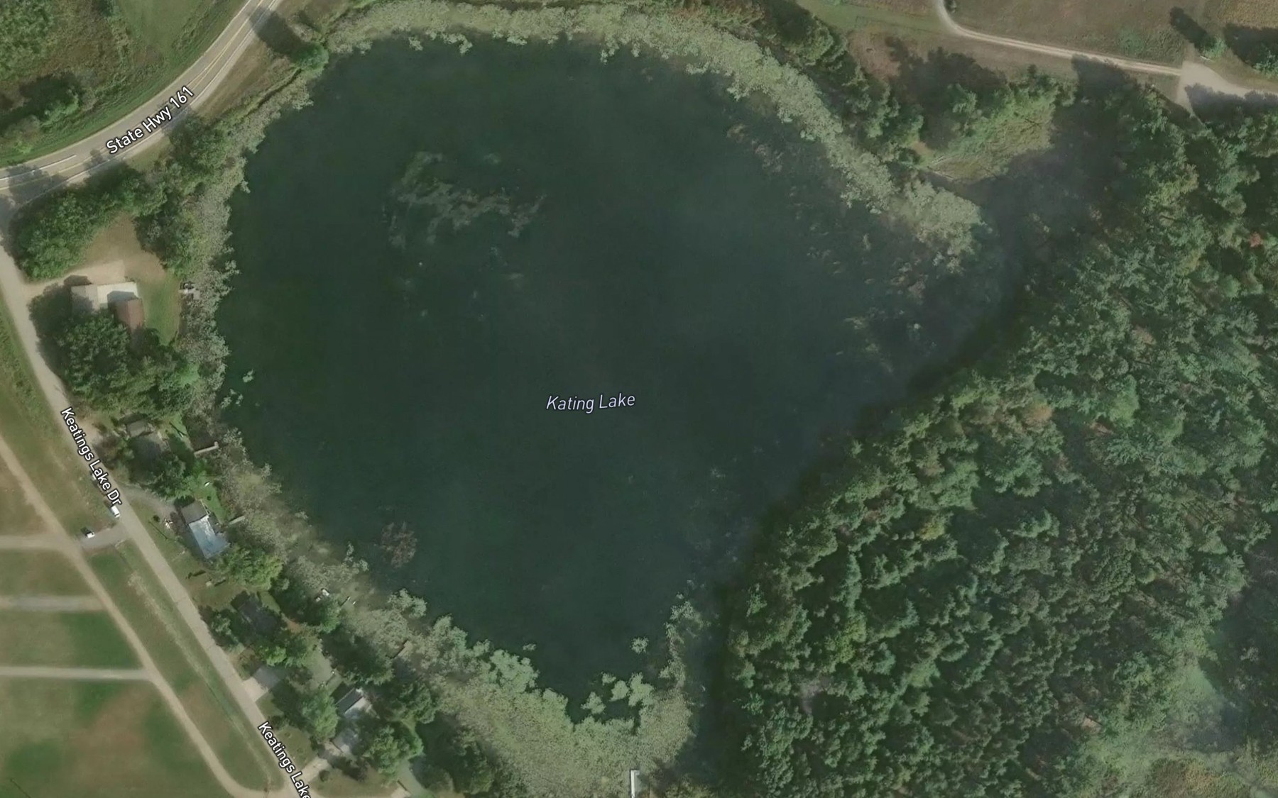 Satellite map of the Kating Lake