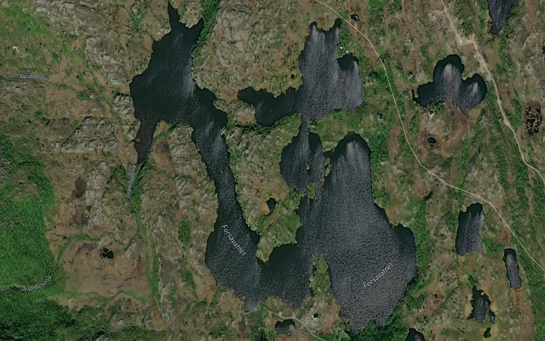 Satellite map of the Storvatnet