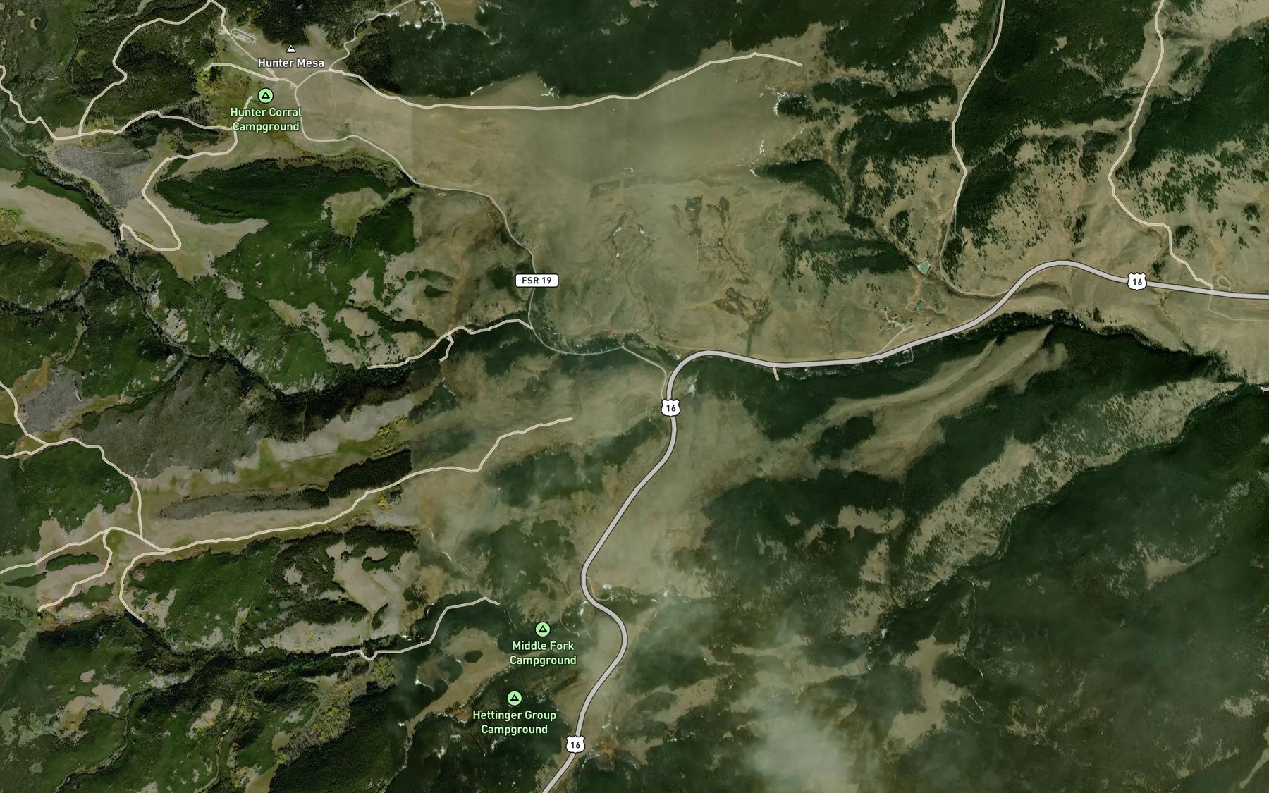 Satellite map of the Cow Camp Spring