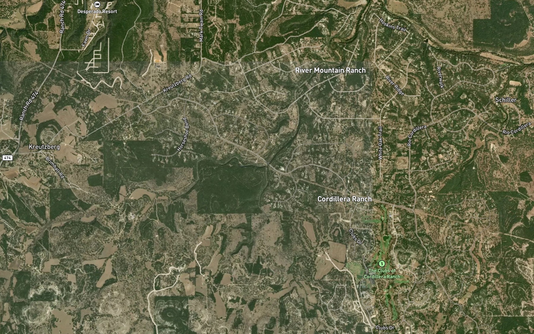 Satellite map of the Black Creek