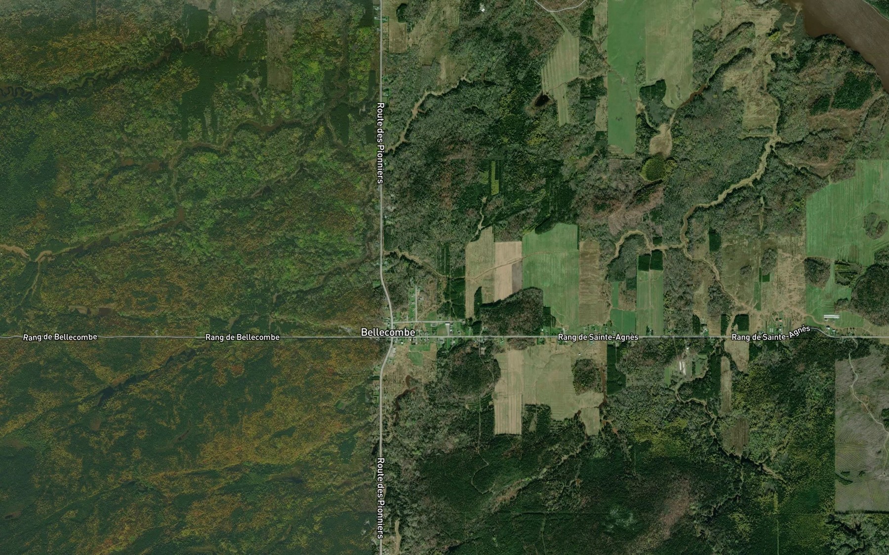 Satellite map of the Cours d'eau Prevost