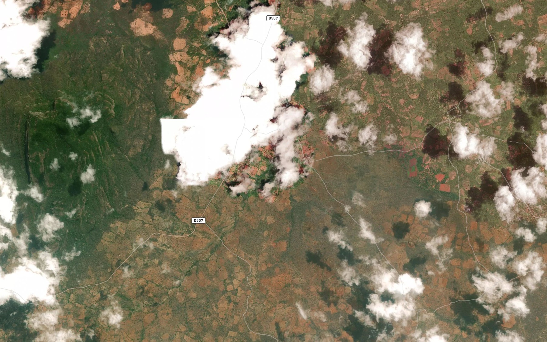 Satellite map of the Kalithai Dam