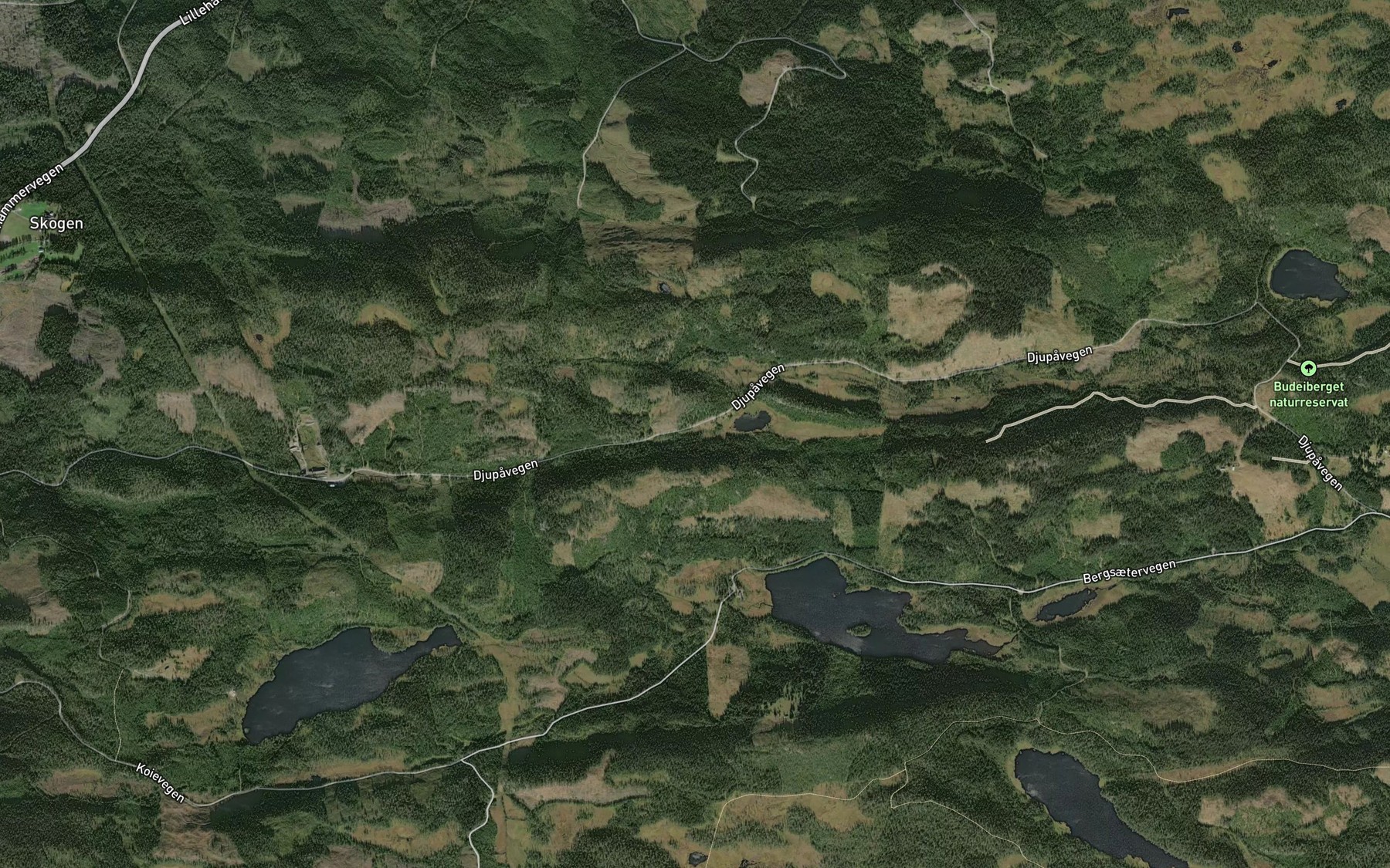 Satellite map of the Djupabekken