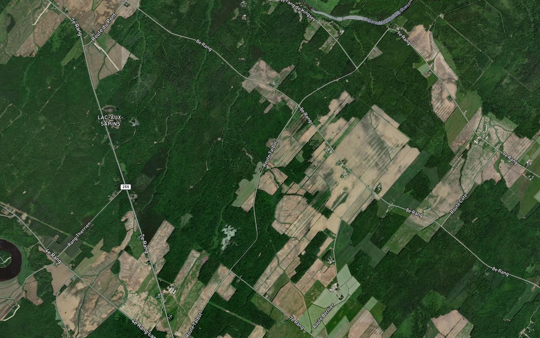 Satellite map of the Ruisseau Chagnon
