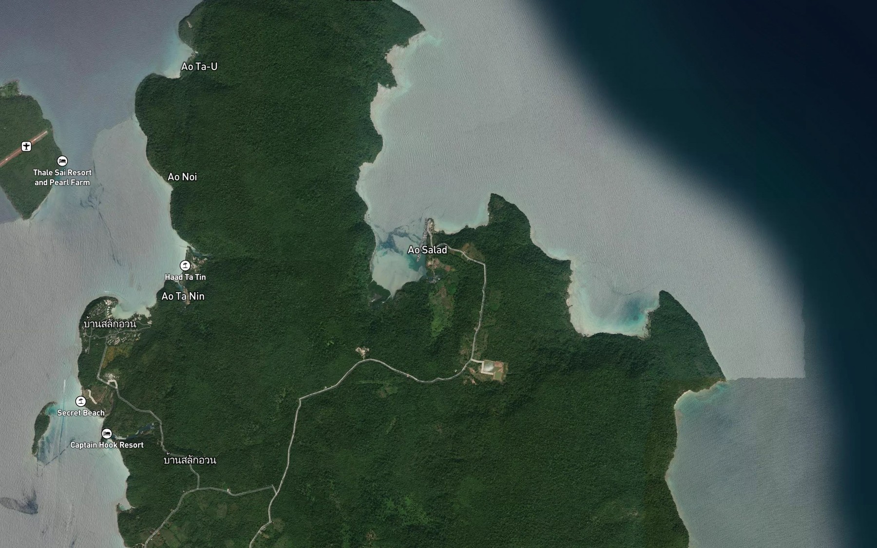 Satellite map of the Khlong Ao Salat