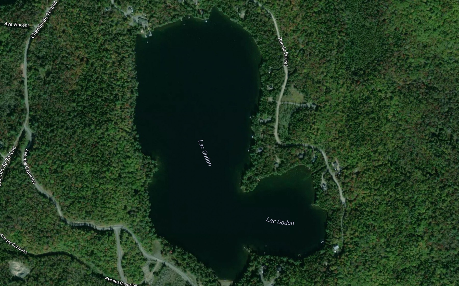 Satellite map of the Lac Godon