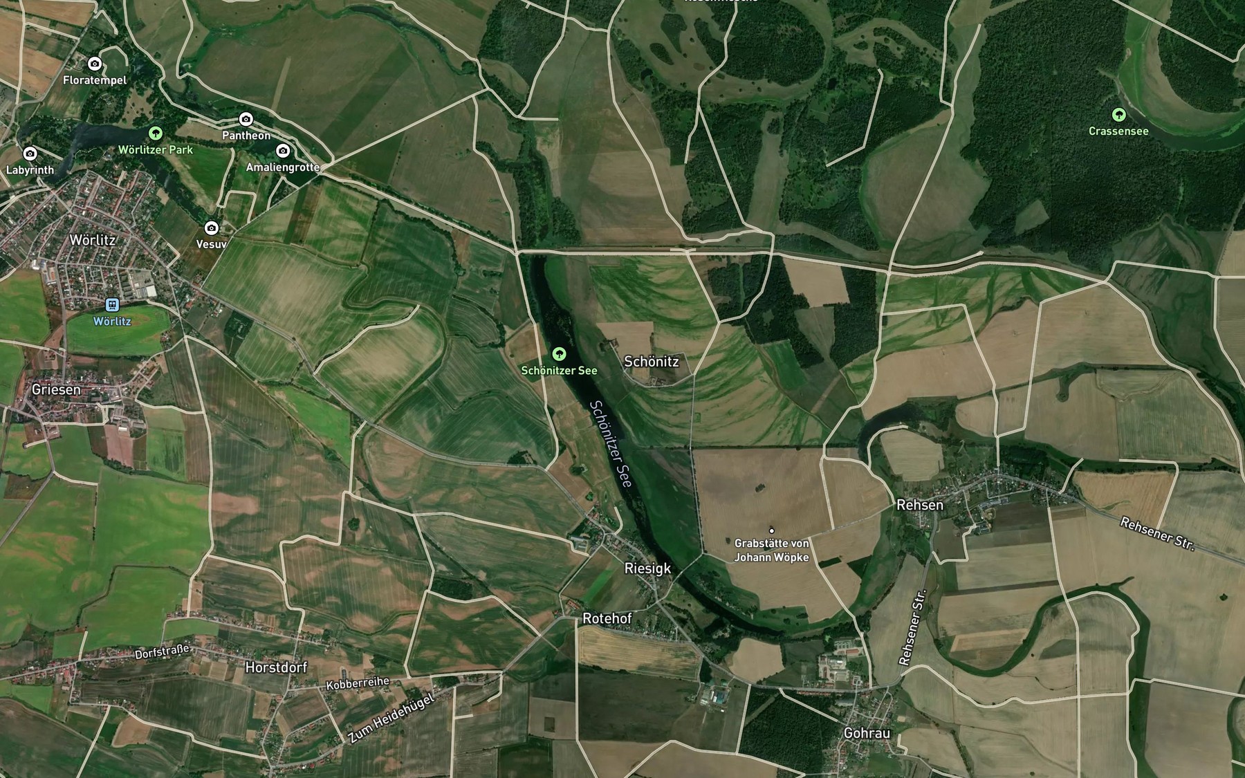 Satellite map of the Schonitzer See
