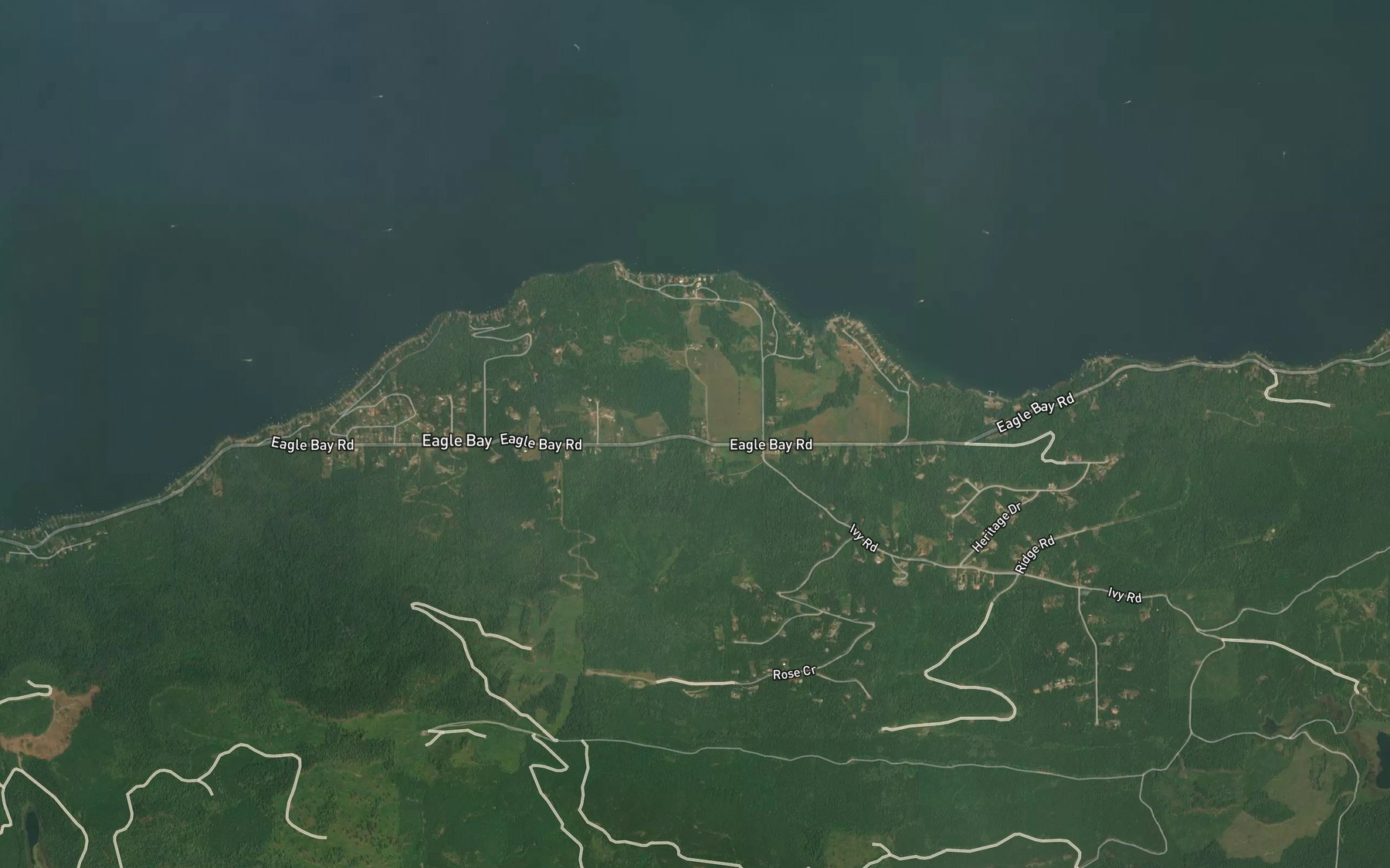 Satellite map of the Eagle Bay
