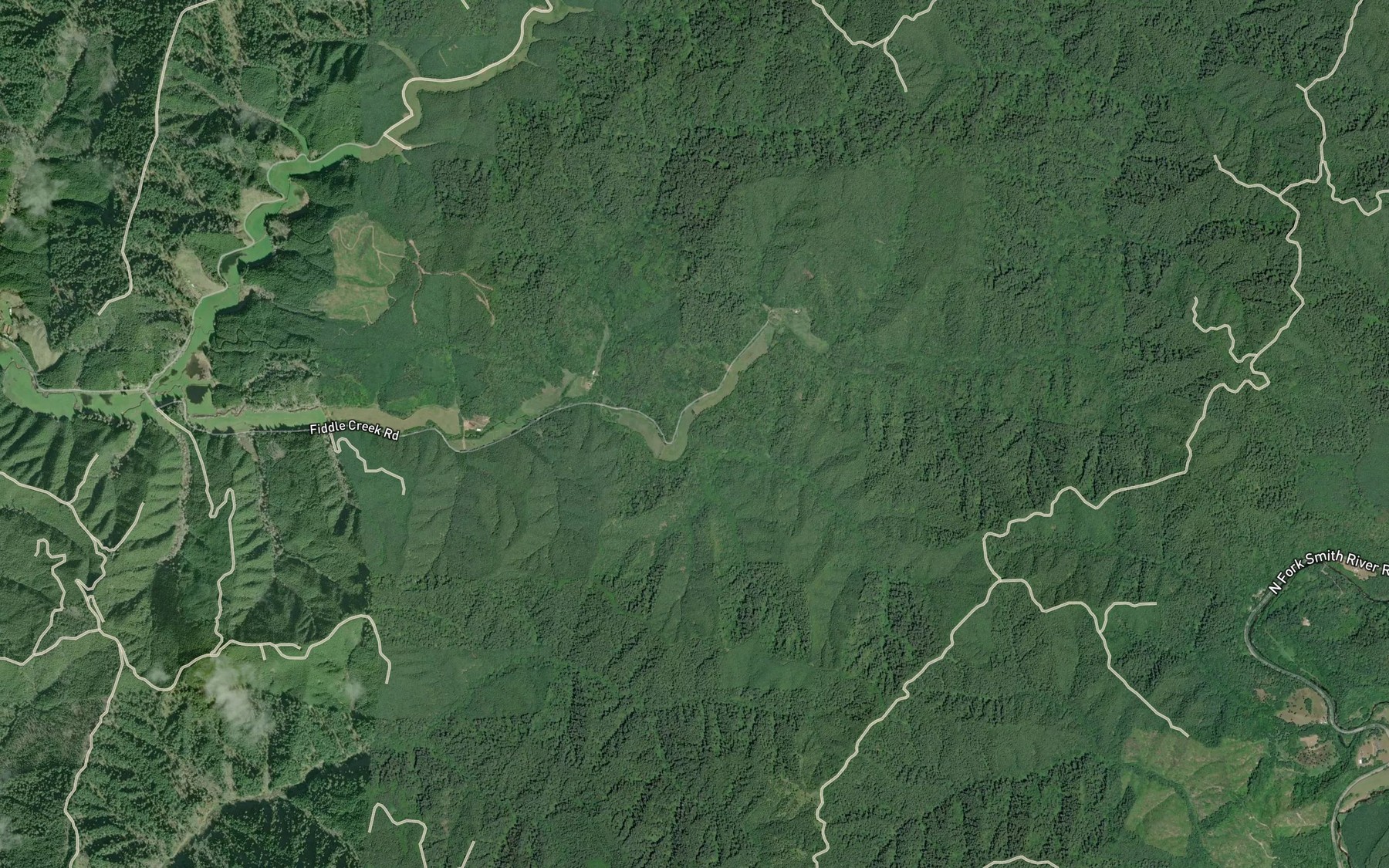 Satellite map of the Morris Creek