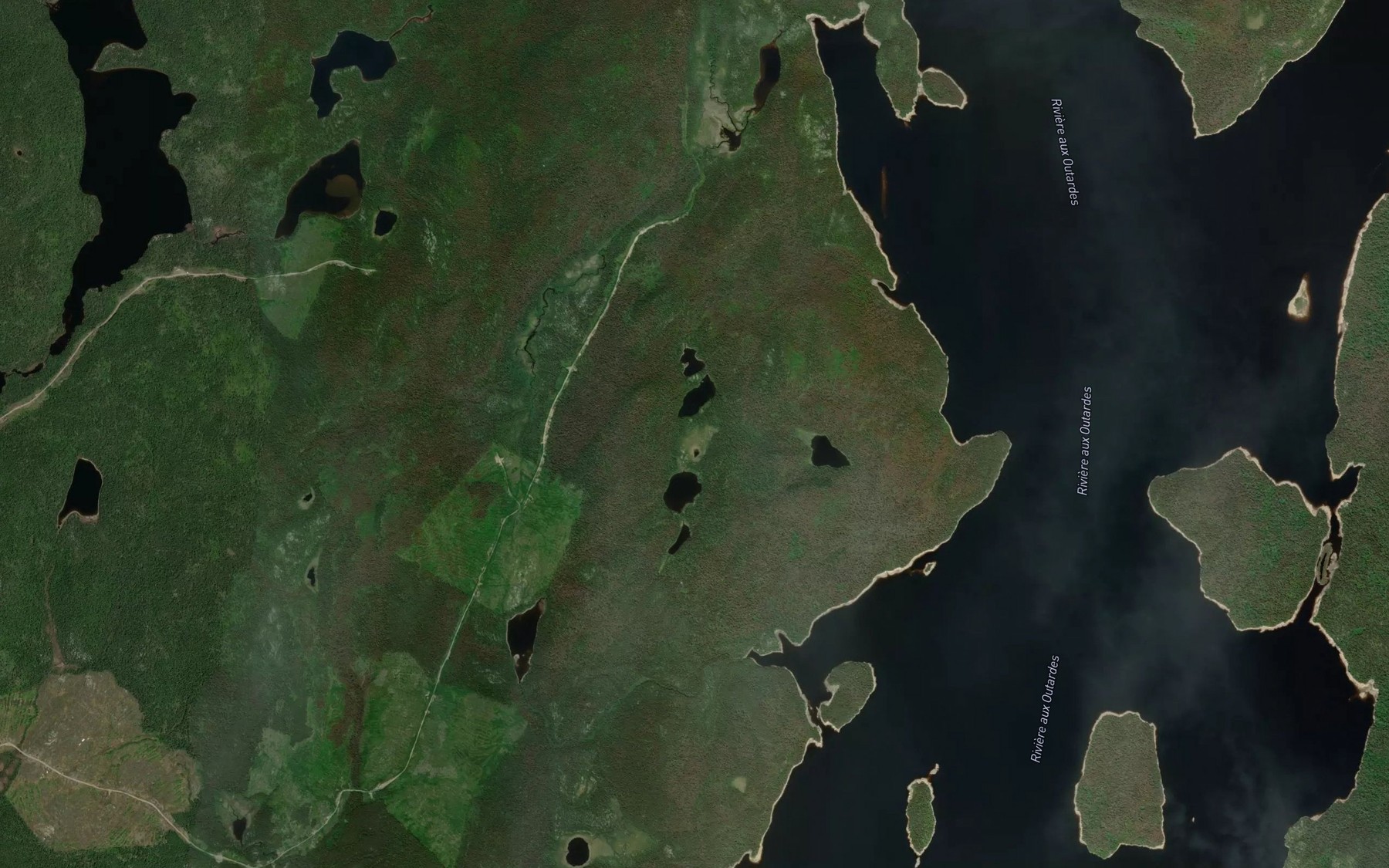 Satellite map of the Lacs de la Separation