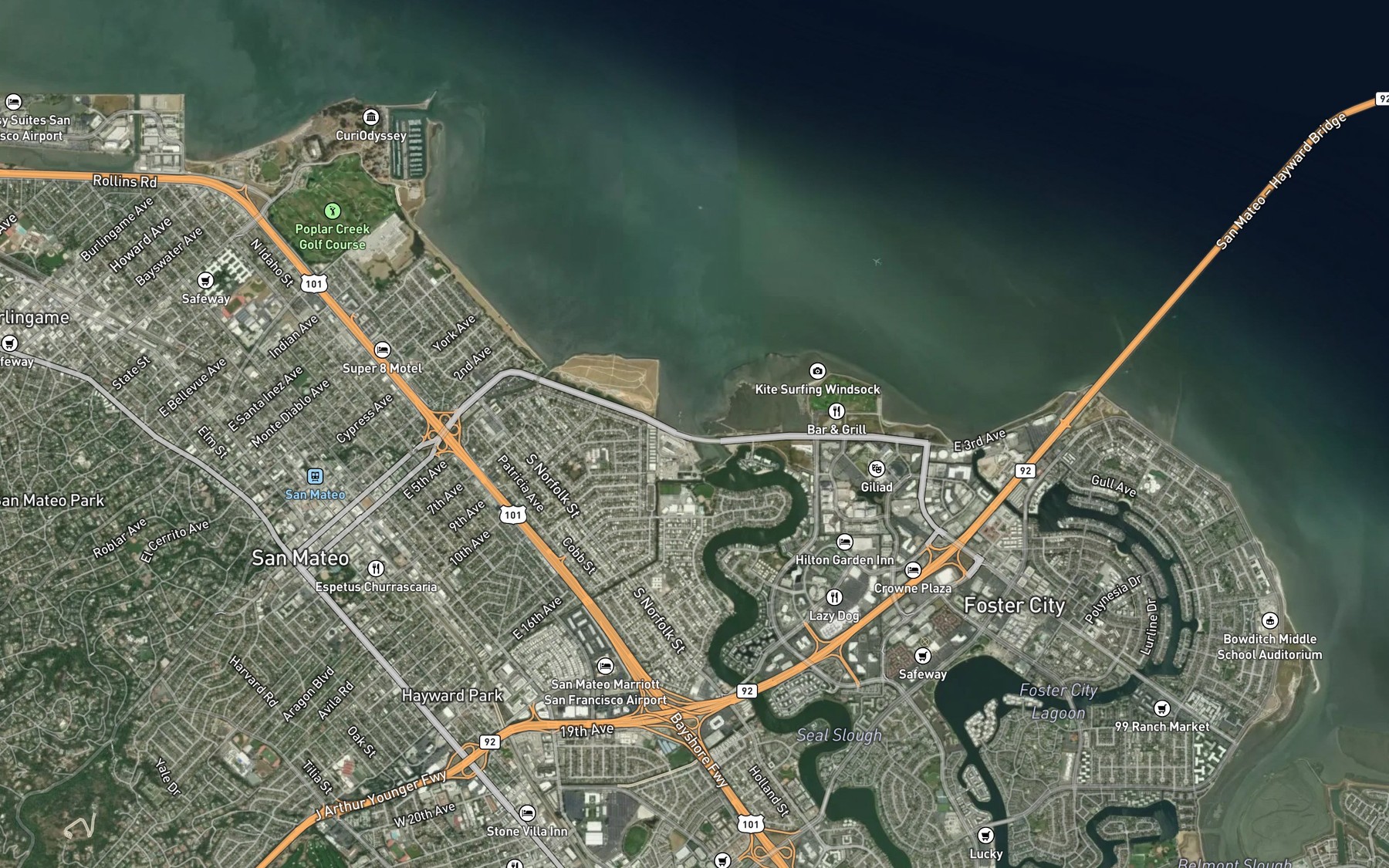 Satellite map of the Seal Slough