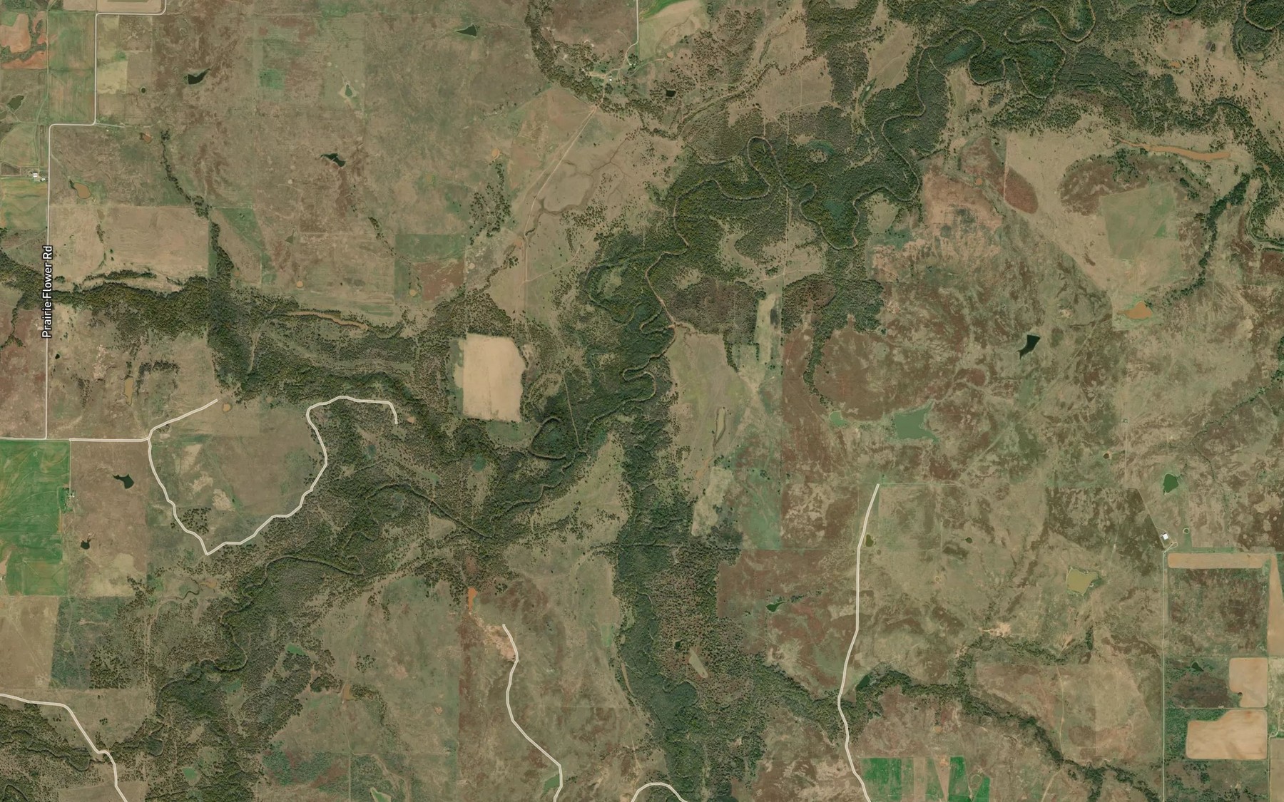 Satellite map of the East Fork Little Wichita River