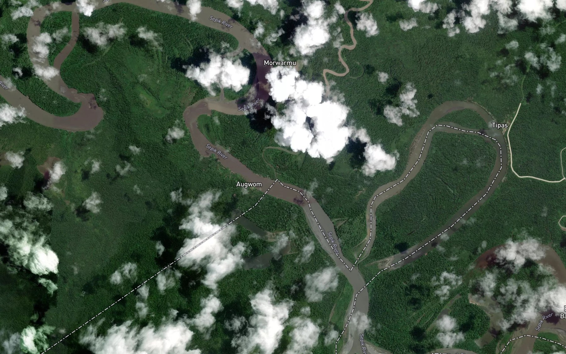 Satellite map of the Yellow River