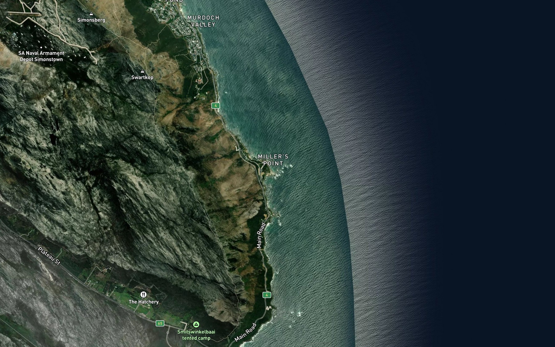 Satellite map of the Rumbly Bay