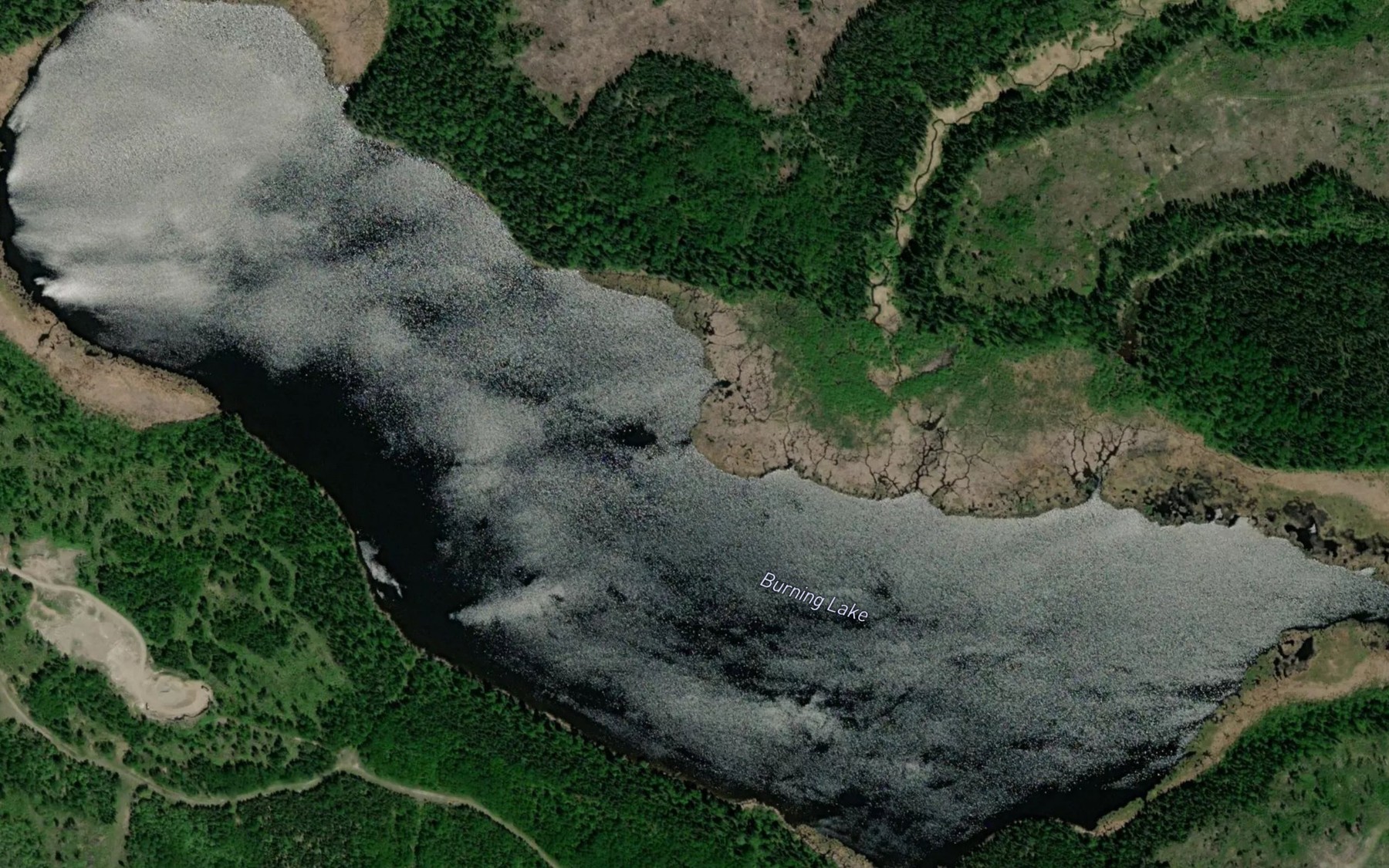 Satellite map of the Burning Lake