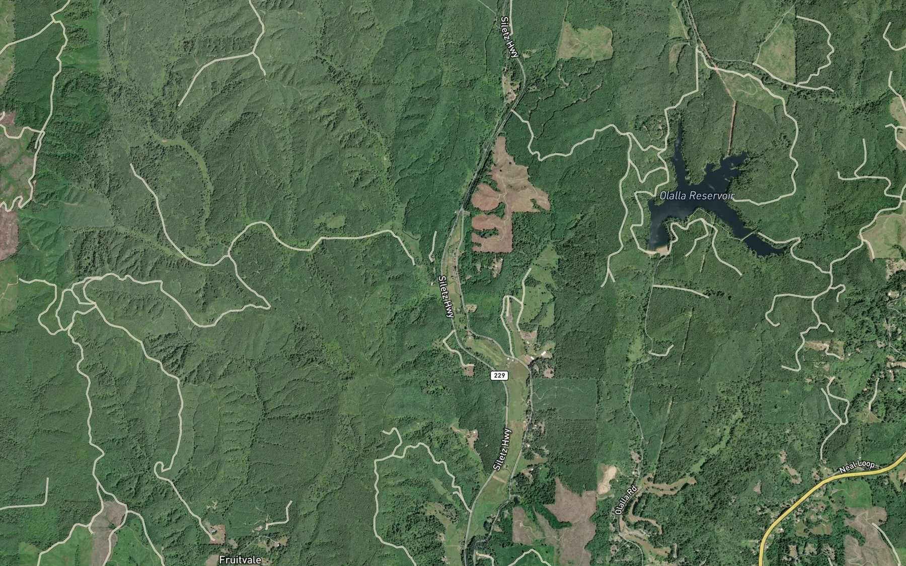 Satellite map of the Little Depot Creek