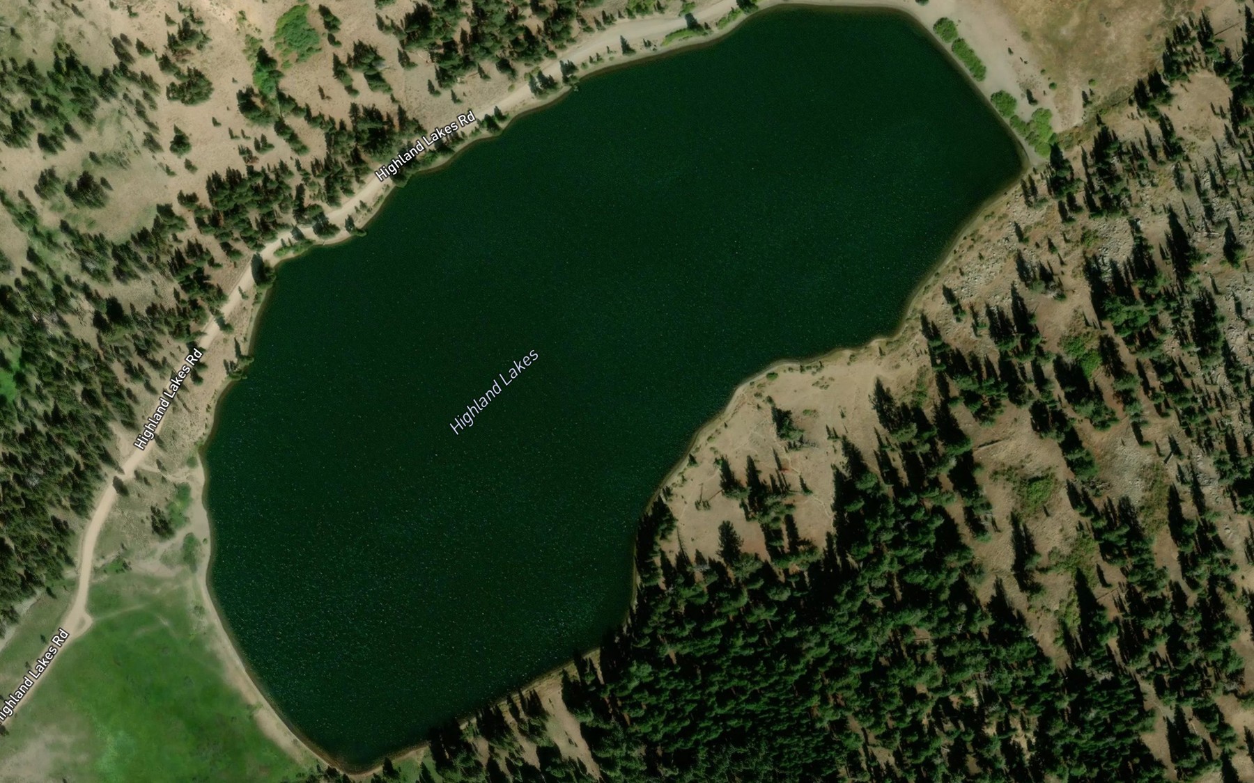 Satellite map of the Highland Lakes