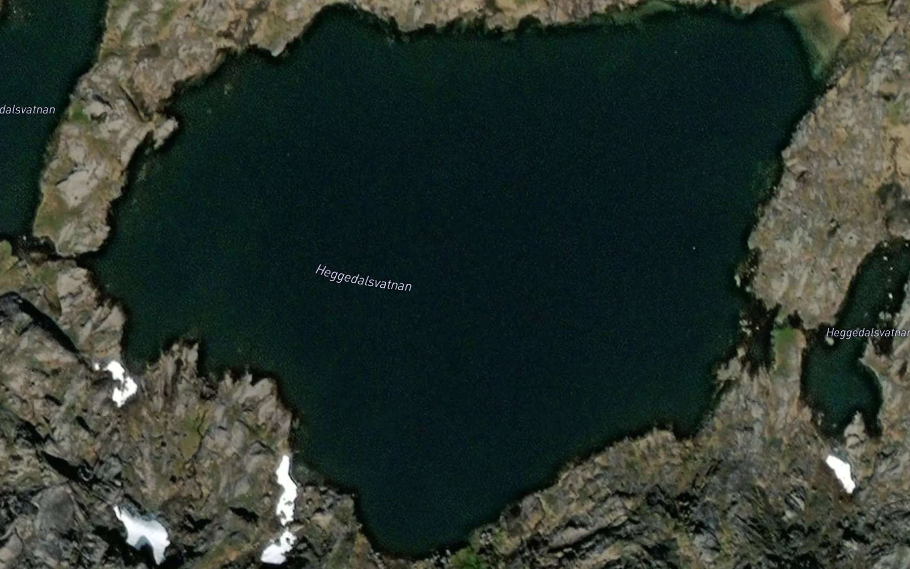 Satellite map of the Heggedalsvatnan