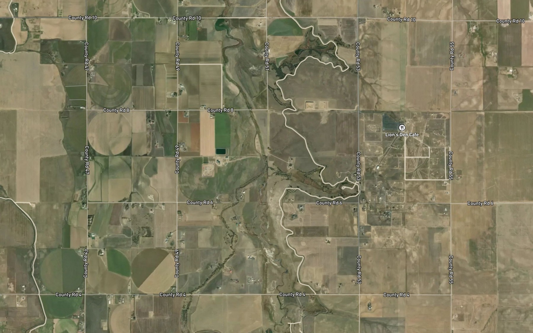 Satellite map of the Horse Creek