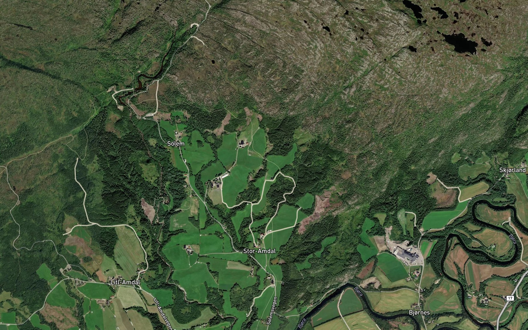 Satellite map of the Skiftesbekken