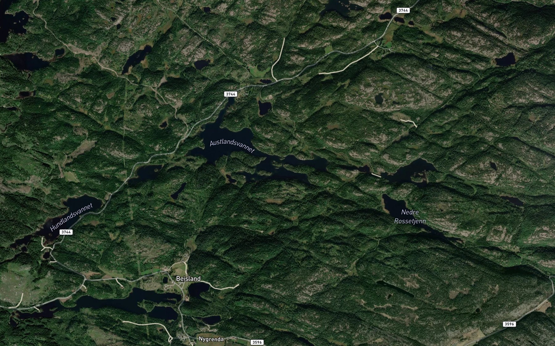 Satellite map of the Osevatnet