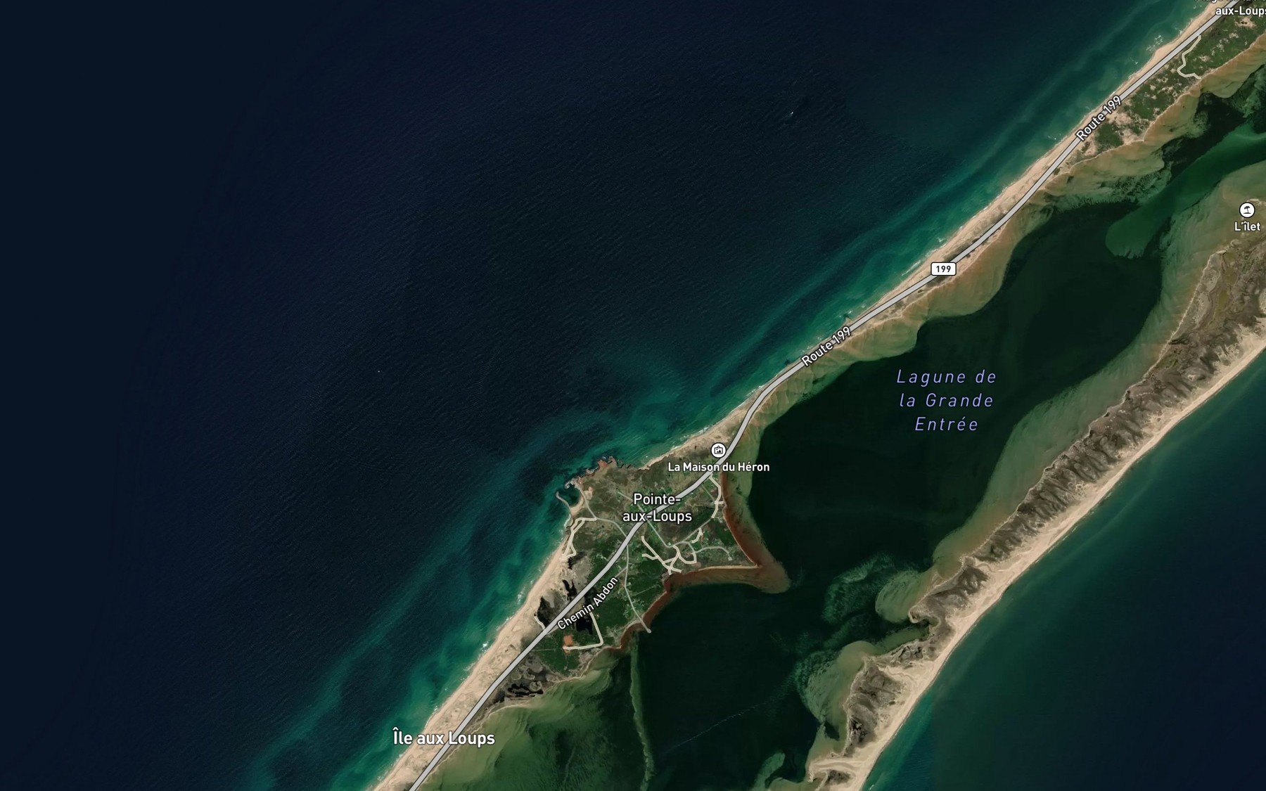 Satellite map of the Anse de l'Est