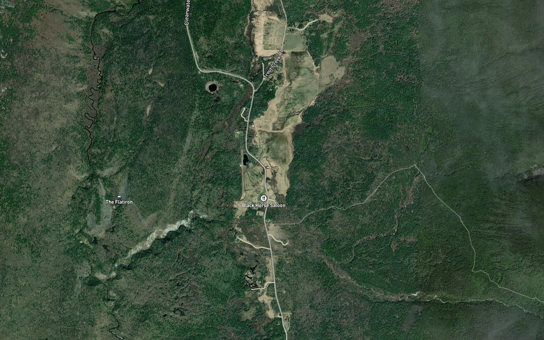 Satellite map of the Clover Creek