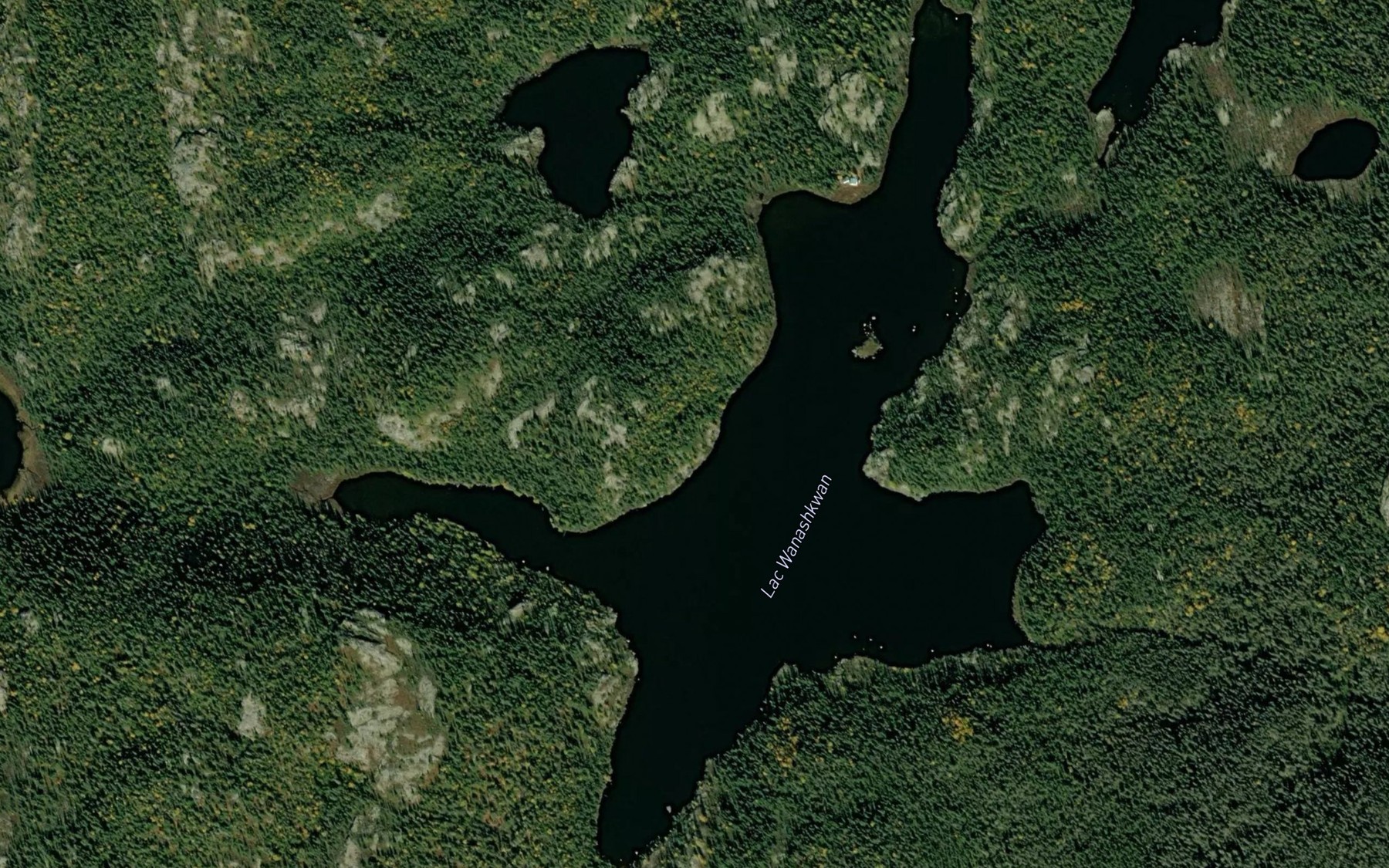 Satellite map of the Lac Wanashkwan